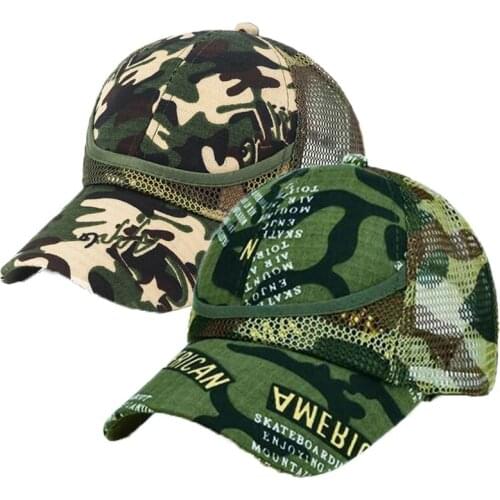 1-9Y Children Summer Mesh Baseball Caps Hip-Hop Cap Tide Sunscreen Adjustable Boys Girls Flat Camouflage Hats Snapback