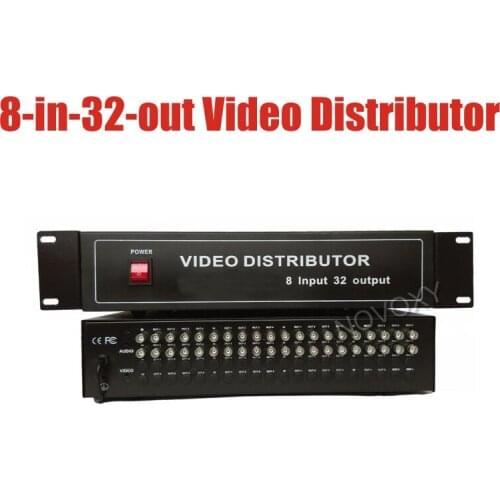 Free Shipping 8 In 32 Out Composite BNC Video Distributor Amplifier 8CH To 32CH Splitter For CCTV Security Camera DVR System