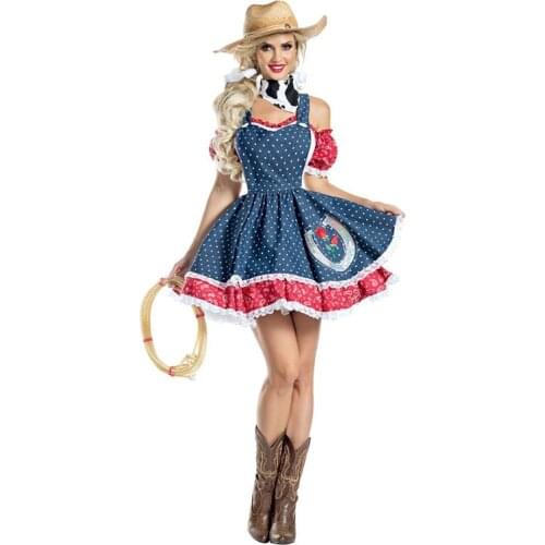 Halloween Adult Cowboy Cosplay Costume Masquerade Party Cowgirl Cavalier Fancy Dress