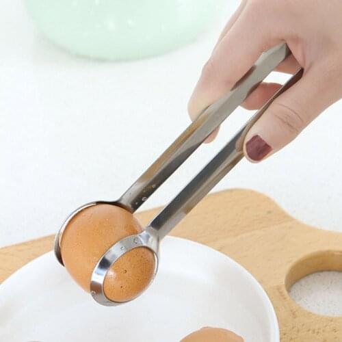 Kitchen Tool 1pc Egg Holder Clip Hollowed-Out Design Stainless Steel Egg Tongs Non-Slip Egg Tools Anti-Scald Boiled Eggs Tong
