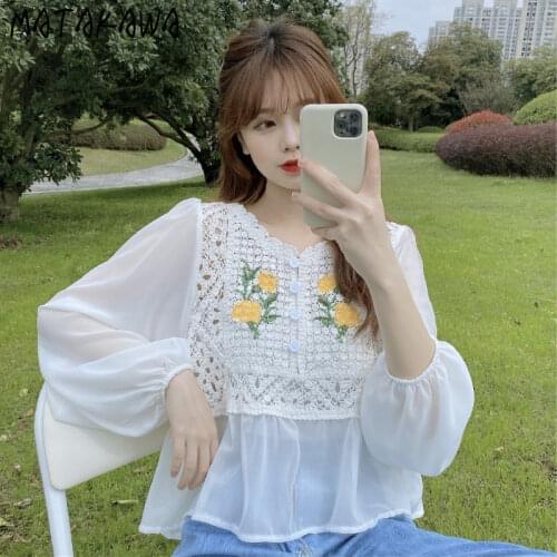 Блузки с вышивкой Matakawa China At AliExpress