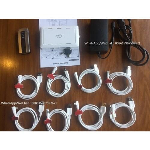 Mobile Phone Anti Theft Device 8-port Security Alarm Display Holder Stand With Charger