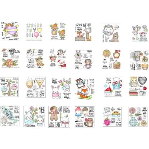 Cartoon animal ice cream Christmas stocking Clear stamps and metal die cuts