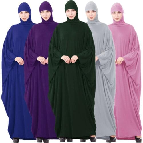 Muslim Women Khimar Burqa Abaya Prayer Hijab Kaftan Veil Dress Jilbab Overhead