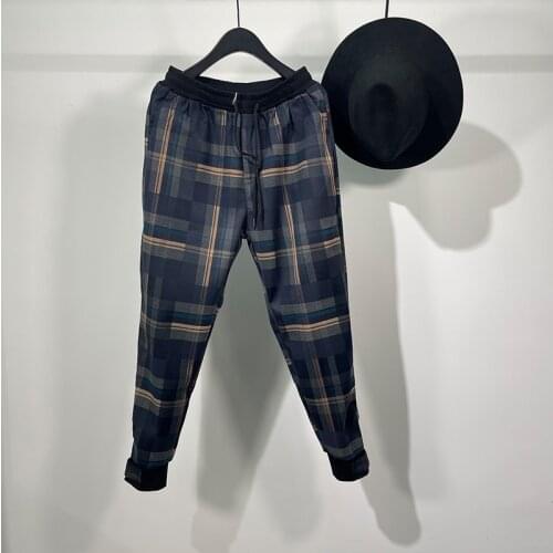 Owen Seak Men Casual Pencil Pants High Street Wear Mens Clothing England Sweatpants Preppy Autumn Winter Cross Black Pants