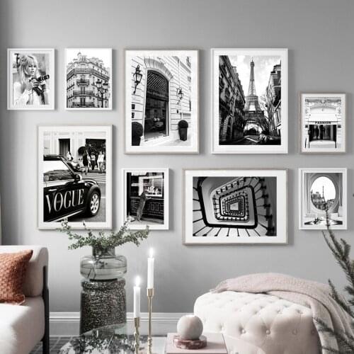 Paris Towel Fashion Shop Taxi Girl Wall Art Canvas Painting Nordic Posters And Prints Wall Picture For Living Room Decoration
