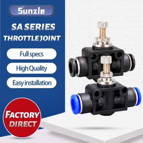Pneumatics Air Throttle Valve Speed Control Quick Hose Tube Water Fitting Connector Pneumatic Fittings Adjust SA4mm 6mm 8mm 10mm