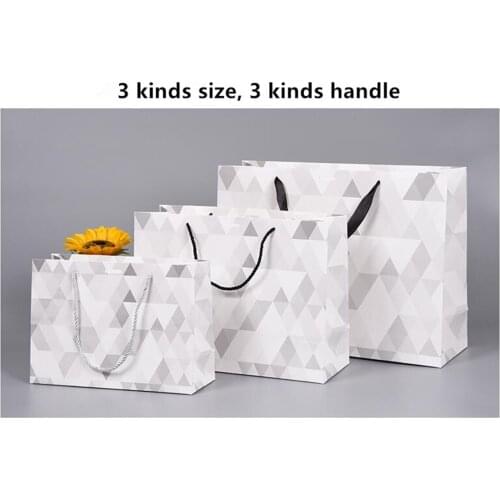 Grey Grid Pattern Paper Bag Gift Packaging Bag Shopping Bag 100PCS/LOT Can Customized Size