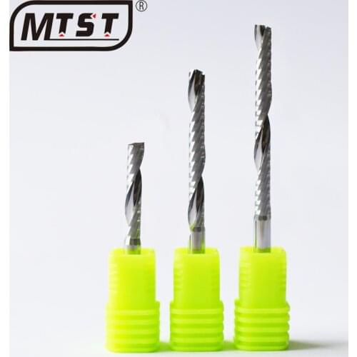 MTST 10pc 4 5 6mm One Flute Spiral Router Bits for Wood fresa CNC End Mill Tungsten Carbide Tool Acrylic Milling Cutter