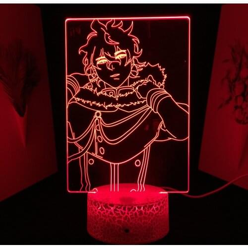 Black Clover Yuno Light for Kids Birthday Gift Child Bedroom Decor Night Light Manga Gadget Lamp Black Clover 3D LED Lamp Anime