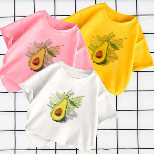 Boys/Girls Avocado Vegetarian Cartoon Print T-Shirt Kids Casual Interesting Clothes Kids Summer Short Sleeve Baby Sports Fashion