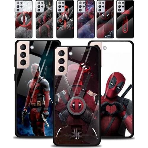 Deadpool Marvel Art Tempered Glass Cover For Samsung Galaxy S21 Plus Ultra M21 M31 M51 A52 A72 Phone Case Coque