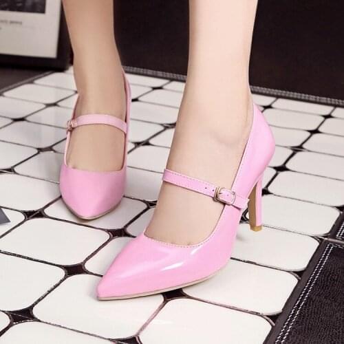 ASHIOFU New Simple Style Womens High Heels Pumps Wedding Party Prom Dress Shoes Mary Janes Pointed-toe Evening Fashion Shoes