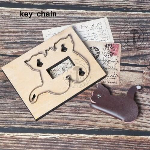 ZONESUN Custom Leather Key Chain Die Cuts For Handmade Key Cover Cat Key Fob Hang Decoration Cutting Clicker Die Steel Rule Die