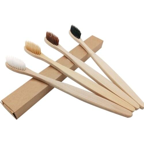 Toothbrush Natural Bamboo Eco Friendly Soft Fiber Oral Cleaning Teeth Care Wood Handle