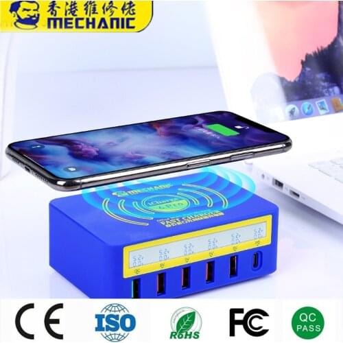 10sets MECHANIC ICharge 6 Pro 5USB Smart Charge QC 3.0 Wireless Charging With LCD Display For Mobile Phone Charging