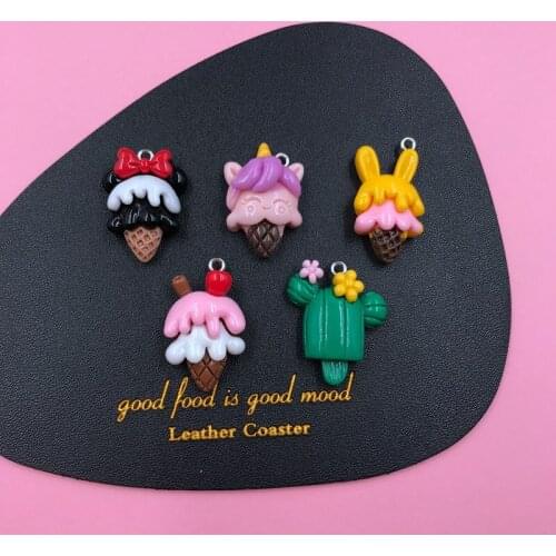 10pcs Hot Selling Newest Cute Ice Cream Charms for Earring Necklace Bracelet Jewelry Accessory Pendant DIY