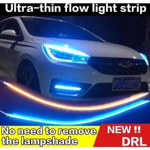 2PCS DRL Ultra-thin Flow Light Strip Flowing Light Bar Headlight Fog Lamp Car Daytime Running Lights
