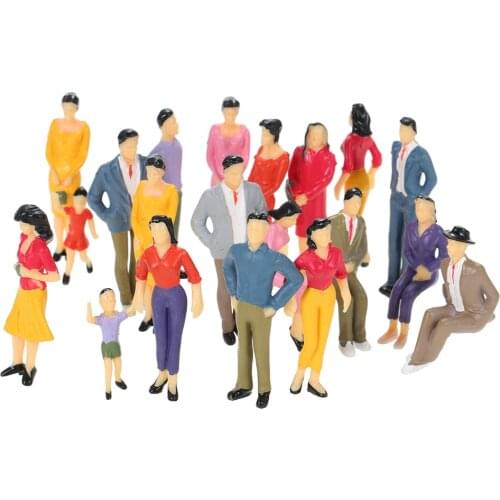 20Pcs Model People Scale 1:25 Mix Mini Painted Model People Building Layout Train Street Passenger Figures People Figures
