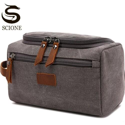 2021 Men Canvas Toiletry Bag Wash Shaving Dopp Kit Women Travel Make UP Cosmetic Pouch Bags Case XA412M