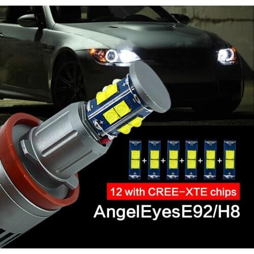 2x120W 240W E92 H8 2pcs/1Set LED Angel Eyes Led Marker Lights Canbus For BMW X5 E70 X6 E71 E90 E91 E92 M3 E89 E82 E87 Headlight