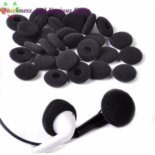 30pcs Sponge Covers Tips Black Soft Foam Earbud Headphone Ear pads Replacement For Earphone MP3 MP4 Moblie Phone