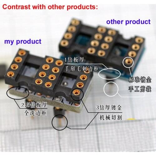 DYKB Gold-plated DIP8 Mono to Dual Op Amp Adapter Converter OP amplifier IC socket OPA128 OPA627 AD847 AD797