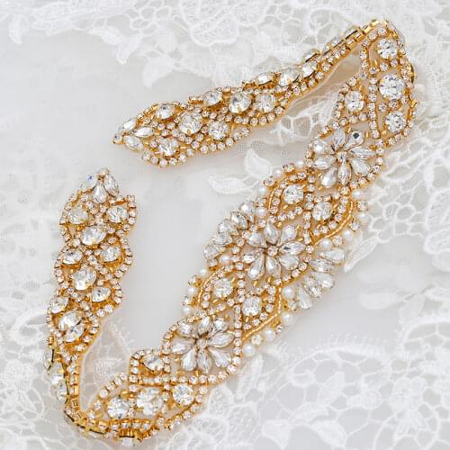 WENXI (1pcs) Handmade Bridal Beaded Sewing Silver Crystal Rhinestone Applique For Wedding Dresses DIY Iron On Accessory WX829