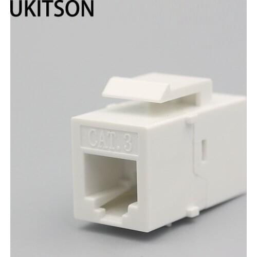 White Color RJ11 CAT3 Connector Female To Female Phone Plug Telephone Extender Keystone