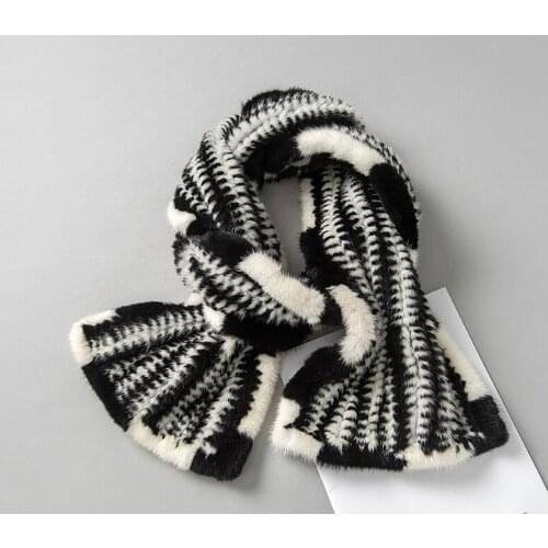 Free Shipping New Genuine Mink Fur Scarf Mens Knitted Fur Shawl Winter Real Mink Fur Poncho Wholesale Retail