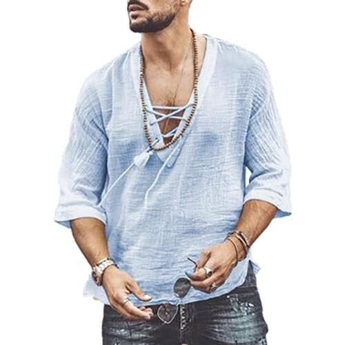 Plus Size Men T-Shirt Casual Fashion Solid Color Half Sleeve V Neck Hollow Out Chest Bandage T-shirt Blouse Top Tees футболка