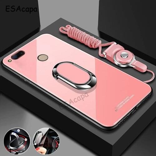 For ZTE Z17 Case Tempered Glass Magnet Ring Holder Stand Phone Case For ZTE Z18 Mini Z18 Z17S Z17 Mini S Back Cover