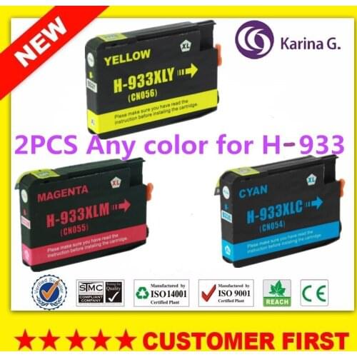 2PCS Any color Compatible ink cartridge for hp 933xl HP933 suit for HP Officejet Pro 6100 6600 6700 7110 7610 7612 7510 7512