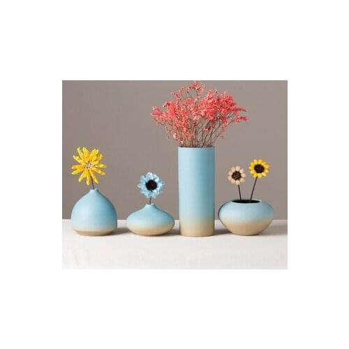Ceramic Dried Flower Vase Flower Arrangement Nordic Style Decoration Porch Home Decoration Living Room TV Cabinet Small Fresh