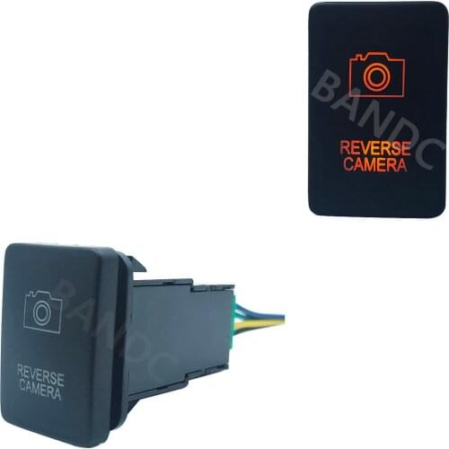 REVERSE CAMERA Push Button Switch With Wires Orange Led Lights for Toyota Landcruiser 200 Series 2008-Current, Auto Replacement