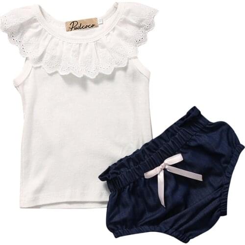 Citgeett Fashion Newborn Baby Clothes Set Summer Pure White Cotton T shirt + Shorts Bottom 2PCS Outfits Sunsuit Tracksuit
