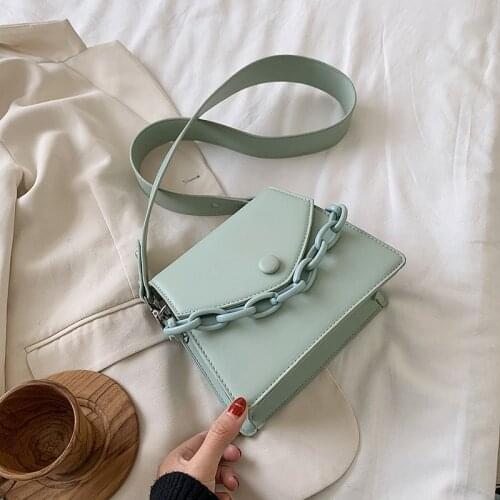 Thick Chain Design Small PU Leather Crossbody Bags For Women 2020 Female Shoulder Simple Bag Ladies Handbags S2320