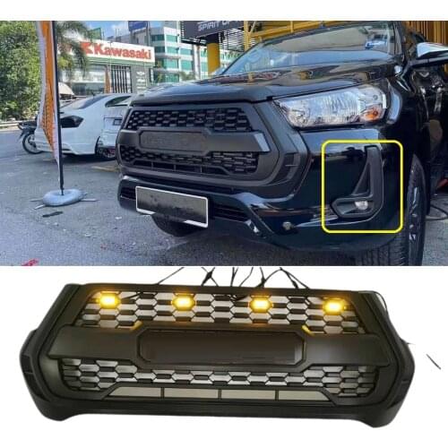 Modified Abs Front Grille Grills For Hilux Revo Rocco 2021Pickup Car Grille Exterior Auto accessories Parts Mesh Mask Bumper
