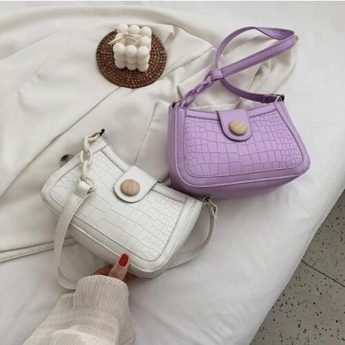 Fashion Women Chain Tote Bag Alligator PU Shoulder Handbags Solid Underarm Purse Multi-functional Female Festival Gifts