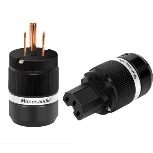 Pair Monosaudio M100/F100 Pure Copper AC US plug Redcopper US Power Plug IEC Connector plug