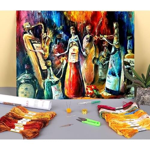 Night Show Printed Canvas 11CT Cross Stitch Set DIY Embroidery DMC Threads Handicraft Needlework Handiwork Craft Promotions