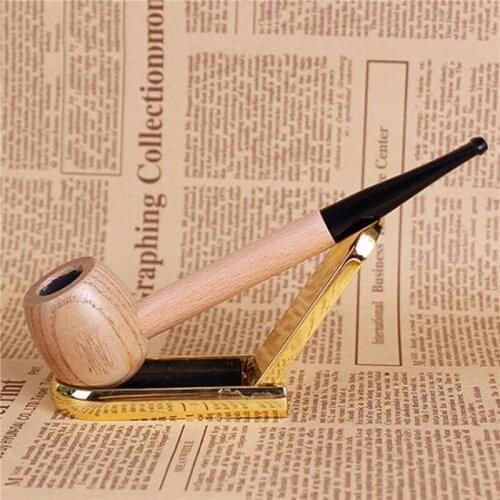 New Handmade Wooden Straight Smoking Pipe 15cm Vintage Traditional Tobacco Pipe Classic Durable Gift Cigarette Cigar Tube