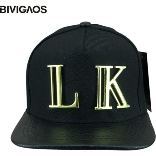 New Fashion Snapback Last Kings Hats LK Metal Letter Snakeskin Leather Brim Hip Hop Baseball Caps Swag Bone Gorras For Men Women