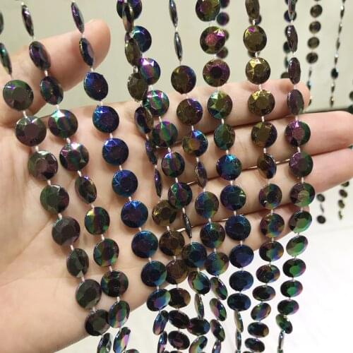 Hanging round bead curtain wedding decoration wedding room layout silver thread curtain wall decoration living room partition