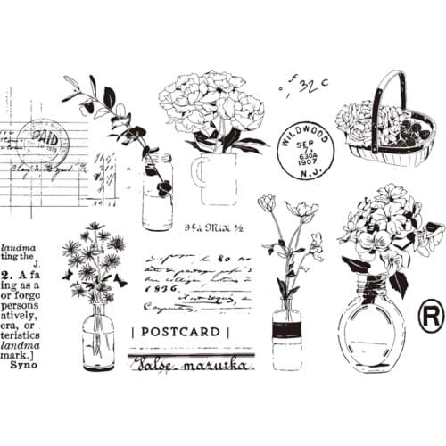 Bottle Flower Clear Silicone Rubber Stamp for DIY scrapbooking/photo album Decorative craft 814