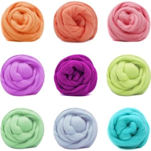 Wool Roving10g Felting Wool (9 Colors) 19 Microns Super Soft Natural Wool Fiberfor Needle Felting Starter Kit 0.35 OZ Per Color