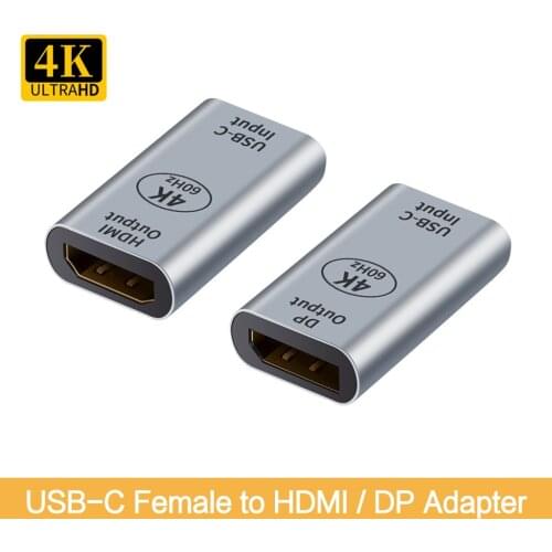 USB-C to HDMI DP Adapter Type-C Female to HDMI / Display Female Converter 4K@60Hz For Macbook Pro Samsung Xiaomi Air HP Asus