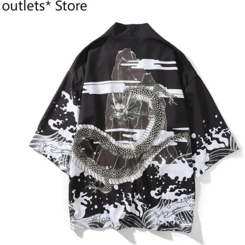 High-end Japanese Traditional Oriental Ethnic Cardigan Kimono Unisex Thin Ukiyo-e Costume