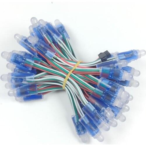 100pcs/lot 12mm WS2811 2811 IC Full Color Pixel LED Module Light input DC5V IP68 waterproof RGB color Digital LED Pixel Light