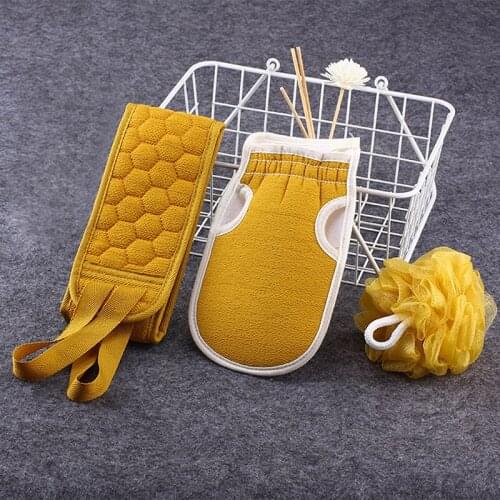3pcs/set Body Cleaning Washcloth Bath Gloves Brush Home Bath Shower Ball Back Scrubber Set Exfoliating Skin Towel Bath Gloves